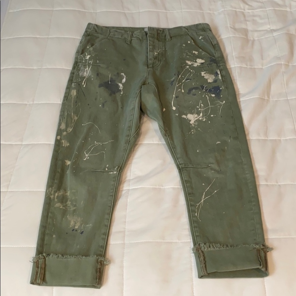 One Teaspoon High Waisted Splatter Paint Army Pant